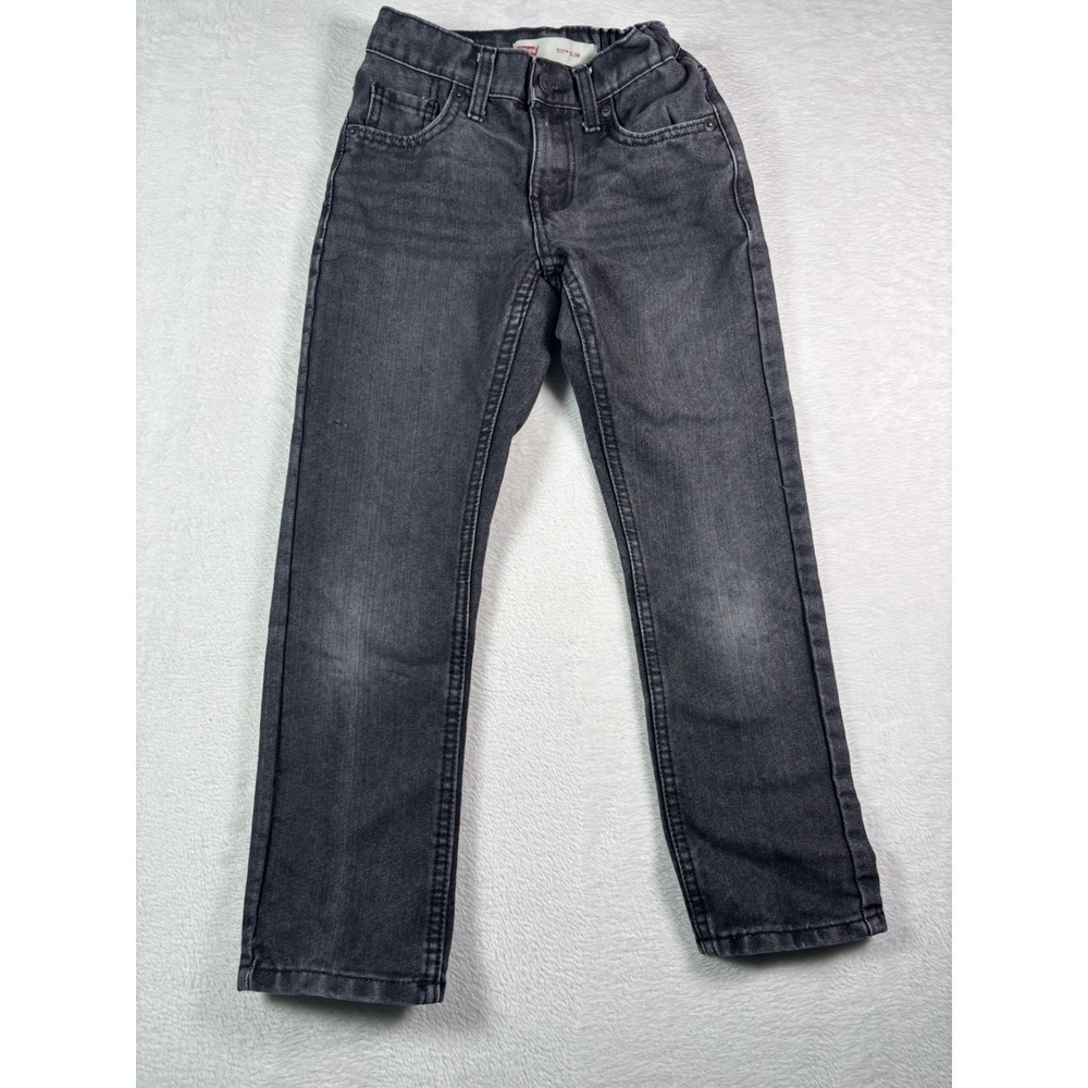 Levi’s 511 Jeans Boys Slim 24x25 8 Reg Black Stone Wash- Black Washed Boy Jeans